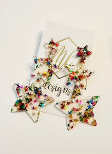 Fun Star Star Glitter Earrings