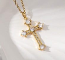 Jewel and Pearl Cross Necklaces