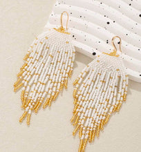 Beaded Boho Fringe Loom Earrings