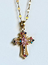 Jewel and Pearl Cross Necklaces