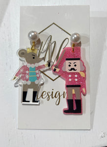 Christmas Nutcracker Mice and Ballerina Earrings