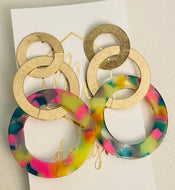 Triple Circle Acrylic Earrings