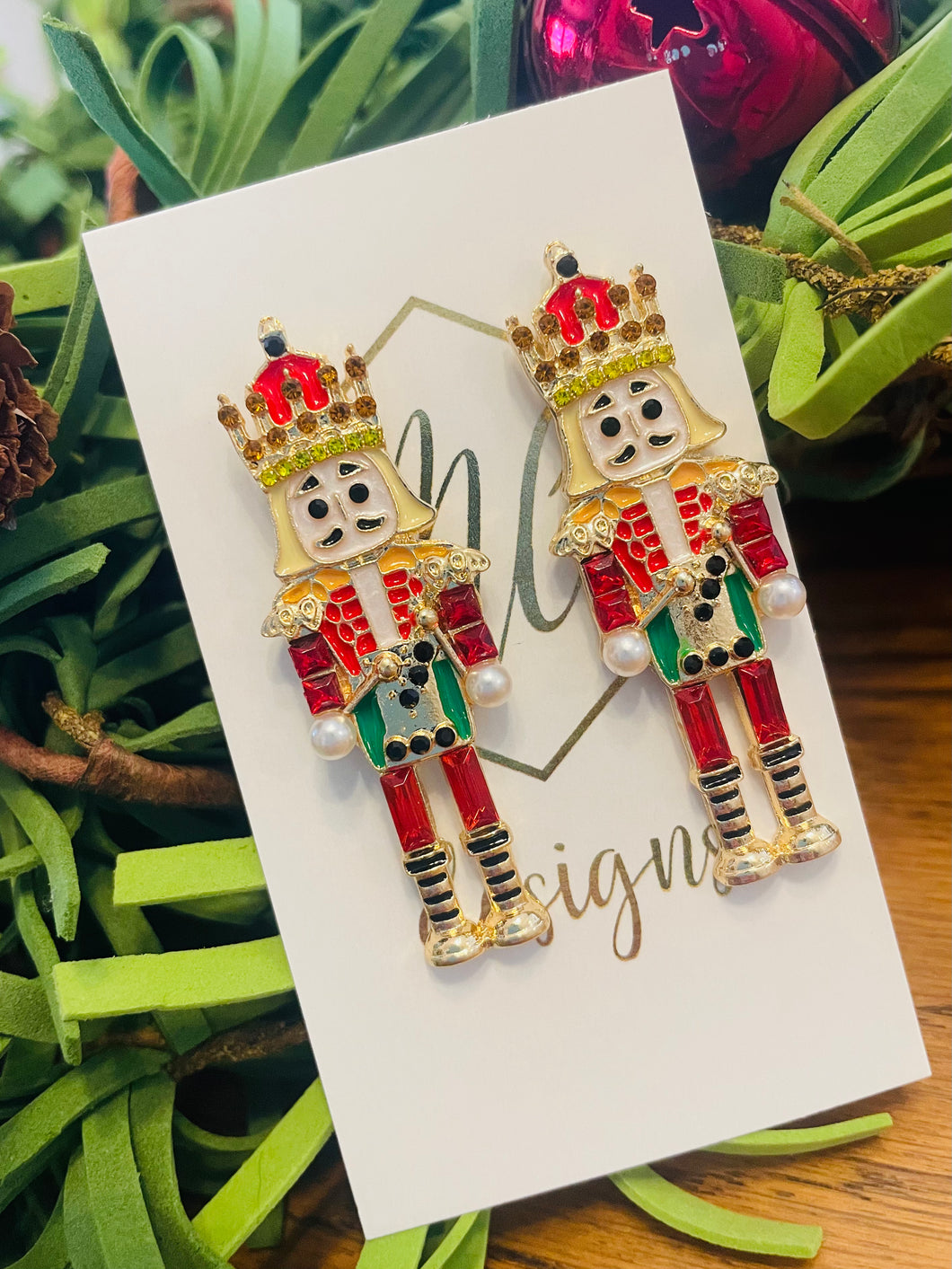 New Enamel Nutcracker Christmas Post Earrings