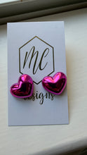 Metallic Heart Stud Earrings