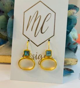 Classy Pearl and Blue Stone Earrings