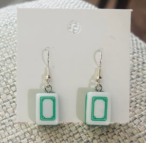 Tiny Mahjong Dangle Earrings