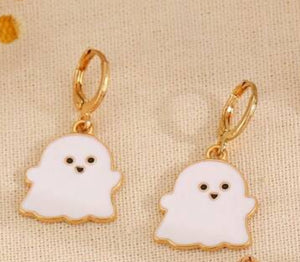 Small Ghost Hoop Earrings Halloween