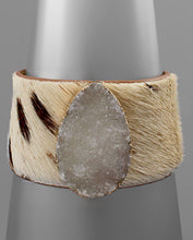 Gold Stone Leather Wrap Bracelet