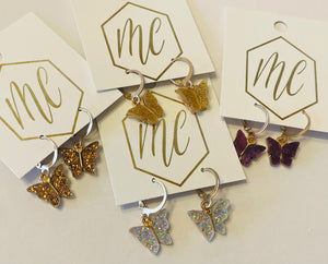 Glitter Butterfly Earrings