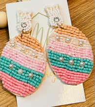 Large Beaded Egg Easter Earrings