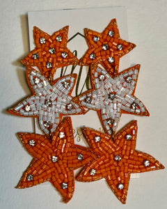 Triple Star Seed Beaded Earrings