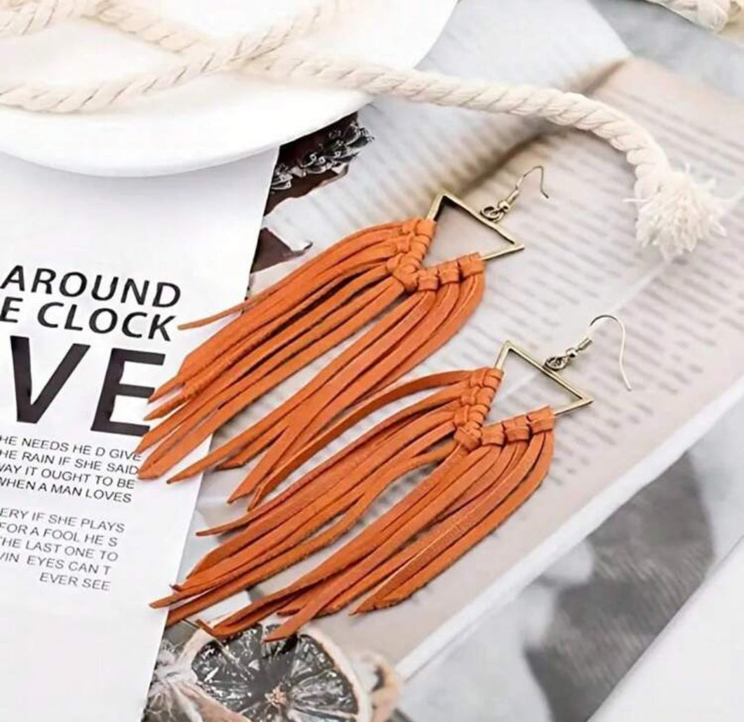 Leather Tassel Earrings