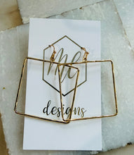 Simple Long Rectangle and Square Minimal Earrings -Gold and Silver
