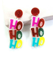 Fun Glitter Christmas HoHo Earrings