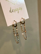 Crystal Chain Huggie Hoop Earrings