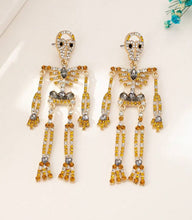 Rhinestone Skeleton Halloween Earrings