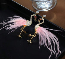Rhinestone Flamingo Earrings
