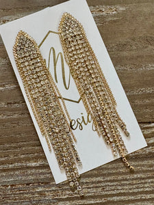 Rhinestone Fringe Earrings