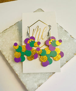 Acrylic Mardi Gras Earrings