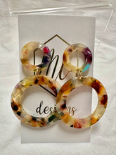 Multi Colored Marbled Disc Earring Assortment