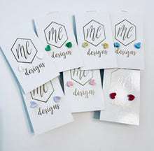 Multicolor Heart Stud Earrings