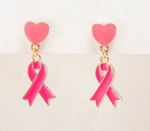 Small Breast Cancer Awareness Earrings