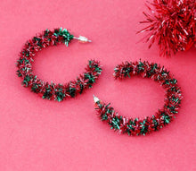 Tinsel Christmas Hoops