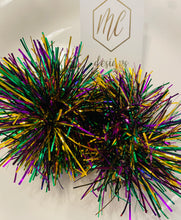 Mardi Gras Pom Pom Earrings