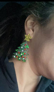 Star Star Christmas Tree Earrings