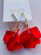 Gold Octagon Hoop Petal Earrings