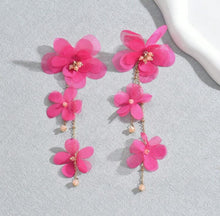 Long Statement Flower Earrings