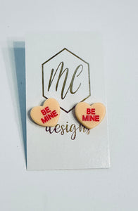 Small and Large Heart Be Mine Valentine Studs