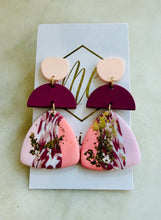Three Tier Clay Gold Flake Earrings