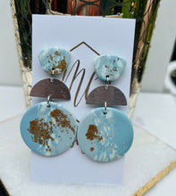 Baby Blue and Silver Clay Earrings