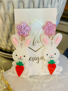 Acrylic Bunny Rabbit Earrings