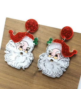 Glitter Santa Clause Earrings