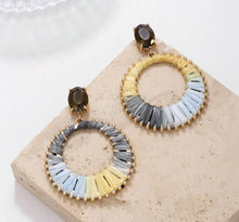 Fall Raffia Circle Earrings