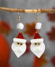 Acrylic Santa Claus Face Earrings Christmas