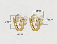 Small Bow Huggies Hoop Earrings