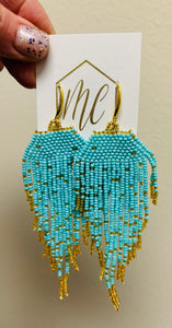 Beaded Boho Fringe Loom Earrings