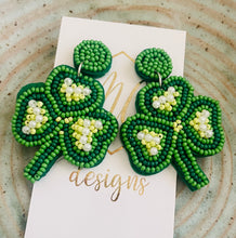 Beaded St Patty Day Earrings