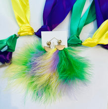 Mardi Gras Feather Earrings