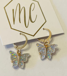 Glitter Butterfly Earrings