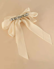 Elegant Pearl Accented Cream Chiffon Bow