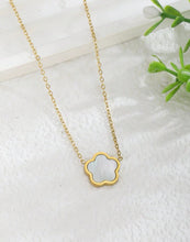 Shell Gold Flower Charm Necklace