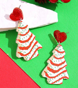 Christmas Tree Debbie Cake Earrings