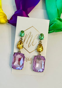 Mardi Gras Jeweled Earrings