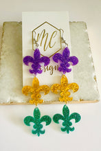 Acrylic Mardi Gras Earrings