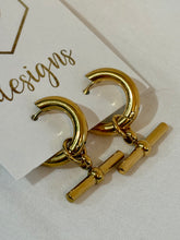 Gold Hoop Toggle Drop Earrings