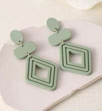 Geometric Tiered Clay Earrings